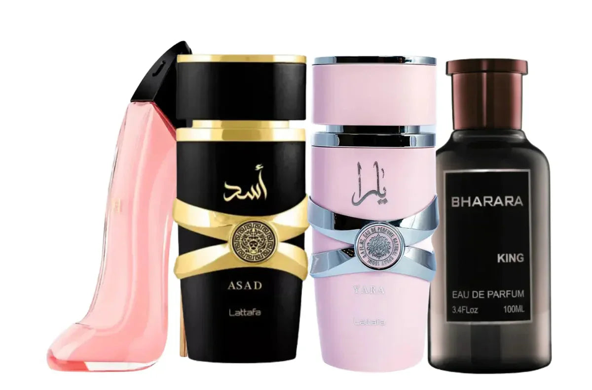 Zestaw 4 perfum | Asad, Yara, King, Good Girl Blush